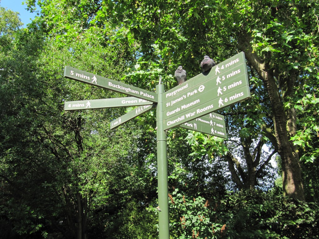 signs in st james's park