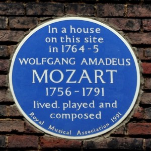 mozart blue plaque