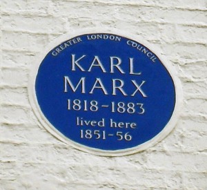 karl marx blue plaque