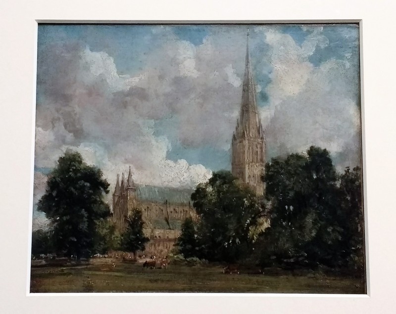 Constable Salisbury Cathedral preliminary work on display at the Victoria and Albert Museum in London