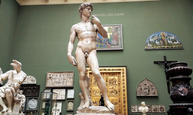the statue of David by Nichelangelo in the Cast courts is one of the things to see at the Victoria and Albert Museum